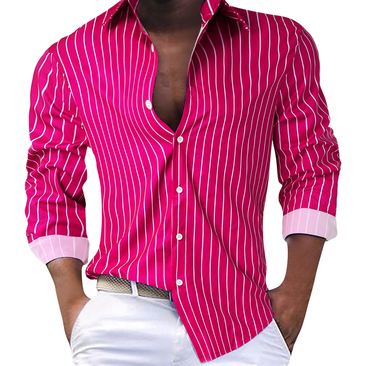 Men’s Striped Lapel Cardigan