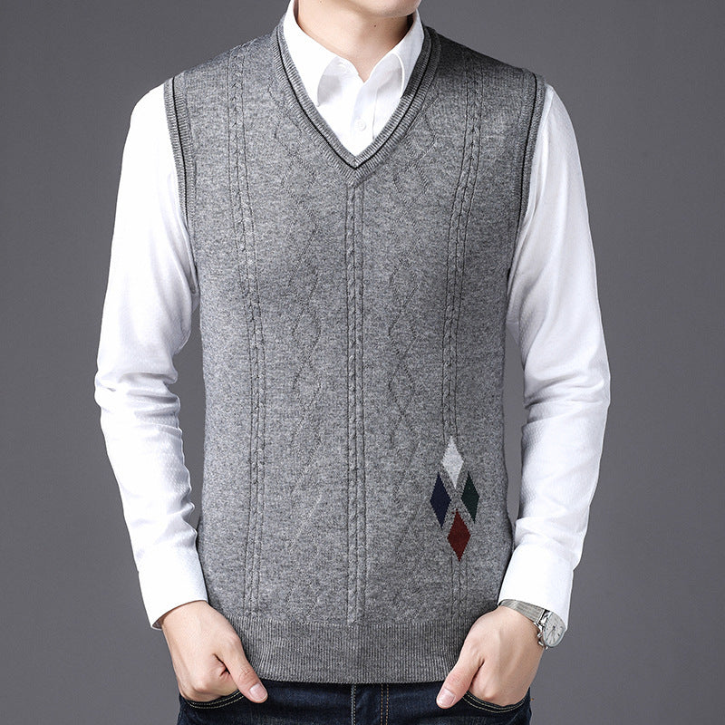 V-Neck Wool Vest for Fall & Winter