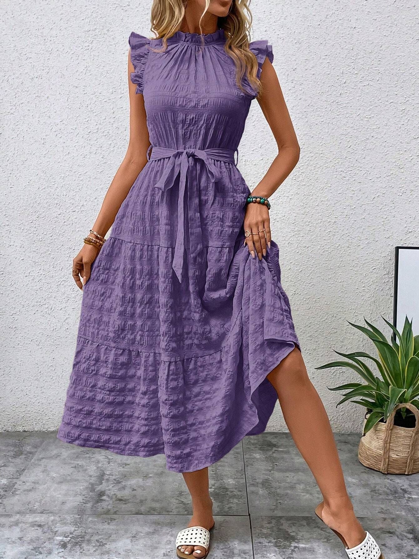 Women's Fashionable Stringy Selvedge Lace-up Dress