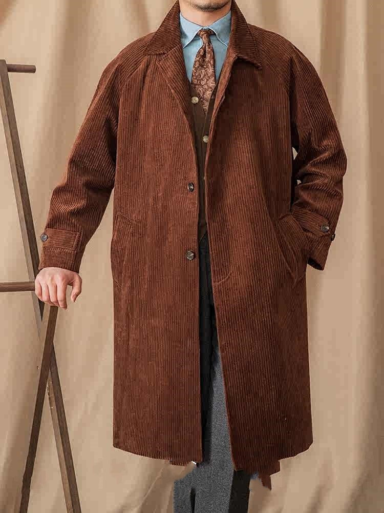 Autumn Corduroy Long-Cut Coat