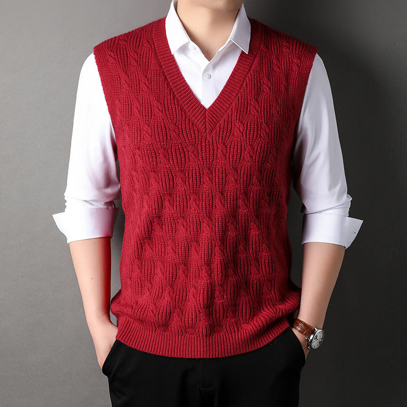 Men's Twisted Loose Woolen Vest