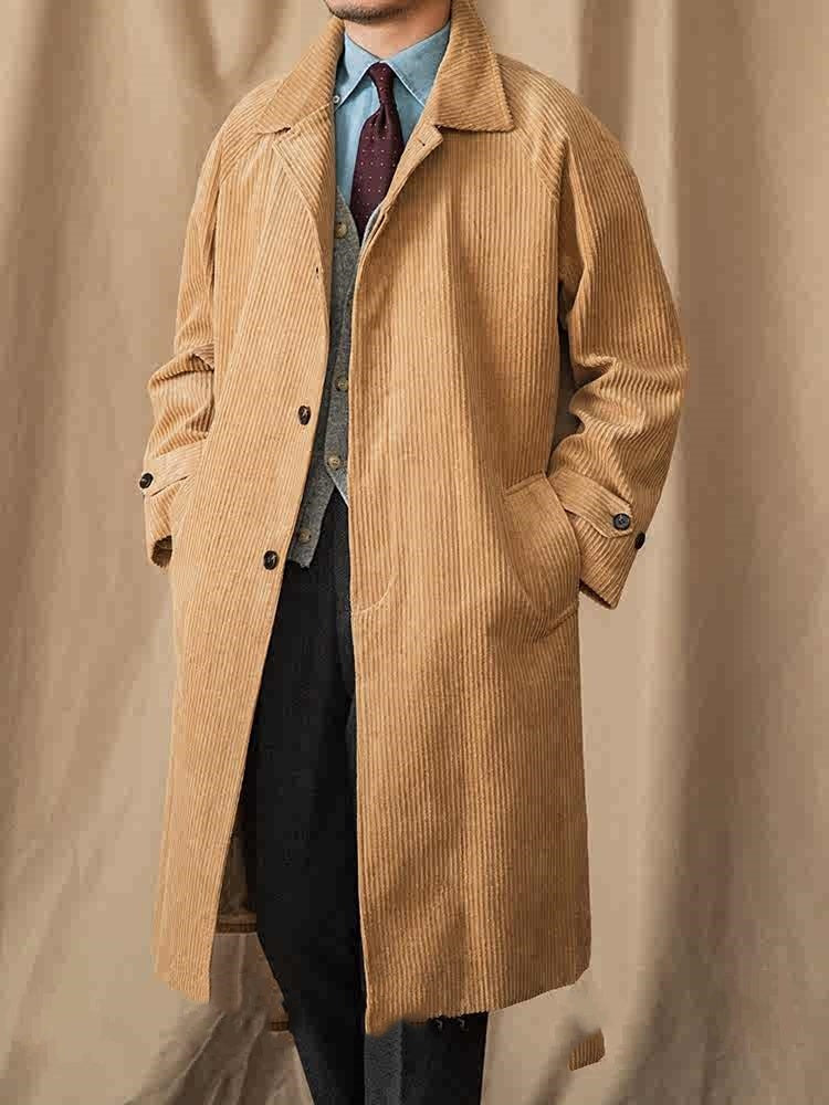 Autumn Corduroy Long-Cut Coat