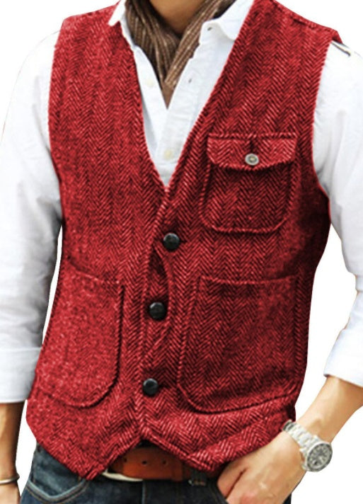Herringbone Men’s Suit Vest