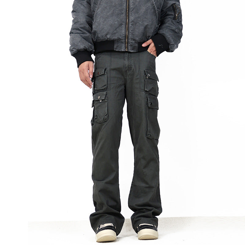 High-Street Multi-Pocket Flared Cargo Pants