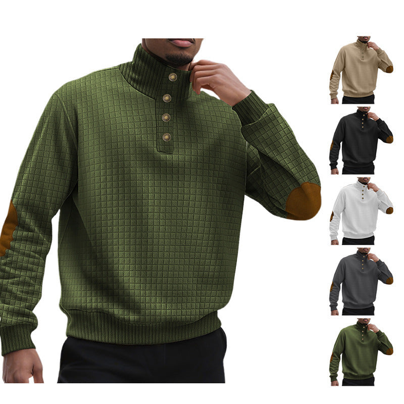 Plaid Stand-Collar Sweater