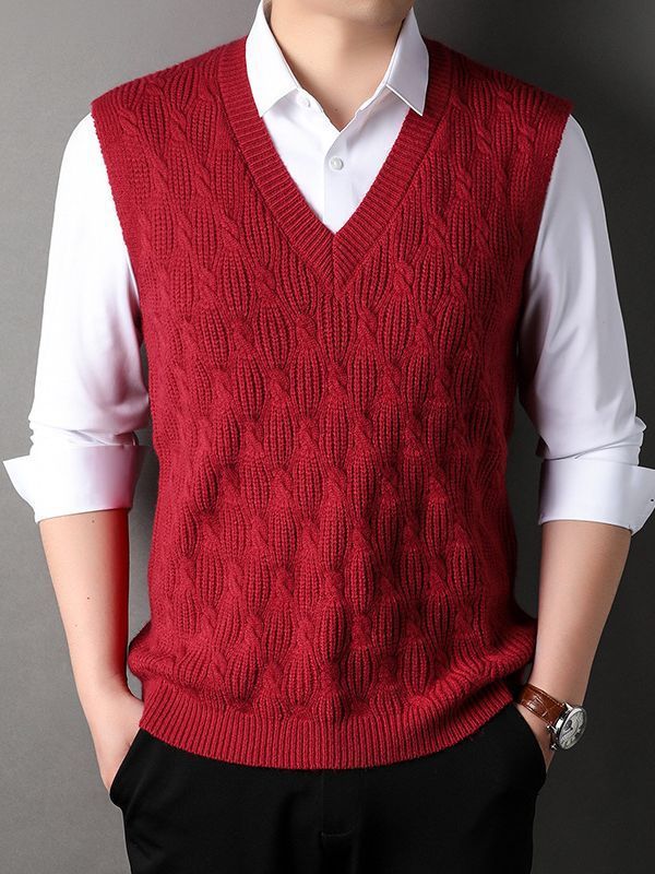 Men's Twisted Loose Woolen Vest