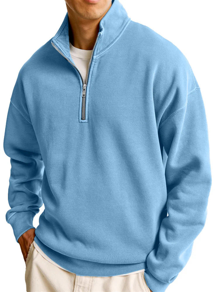 Half-Zip Stand Collar Sweater