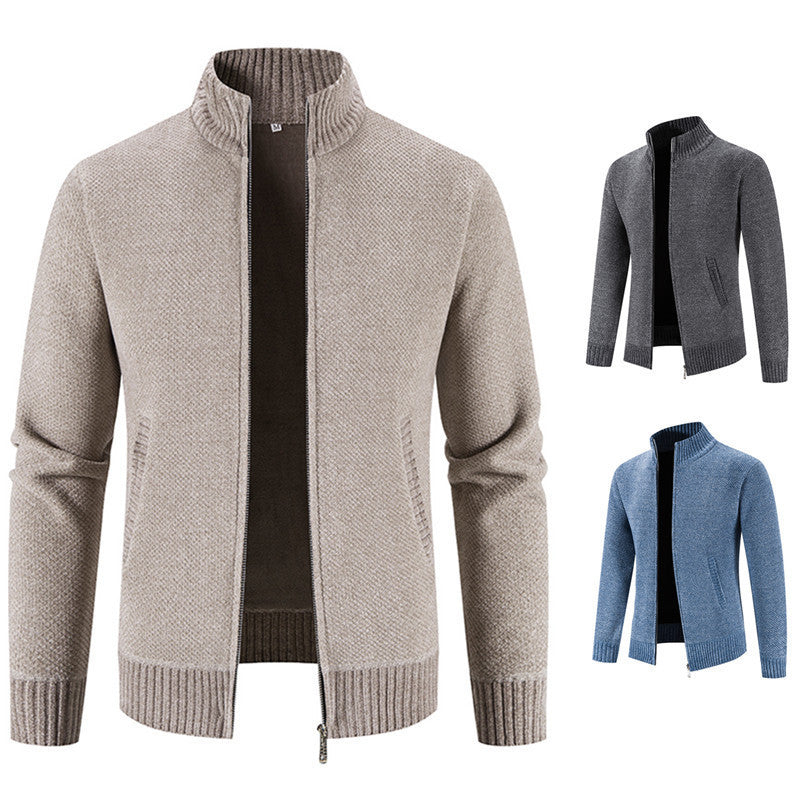 Velvet Zipper Cardigan Jacket