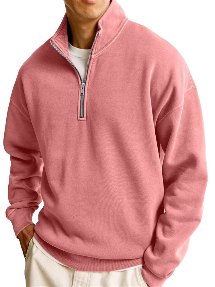 Half-Zip Stand Collar Sweater
