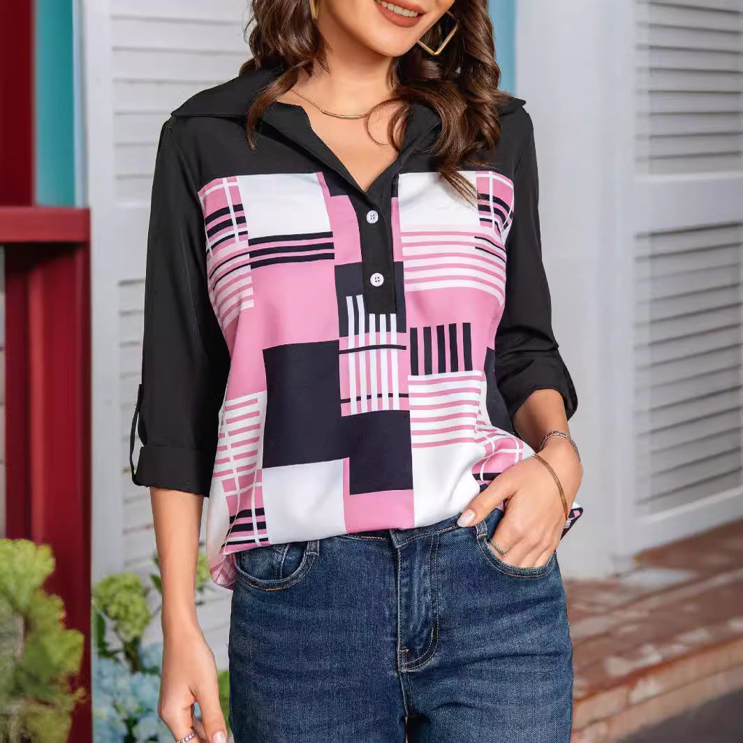Women’s Printed ¾ Sleeve Blouse