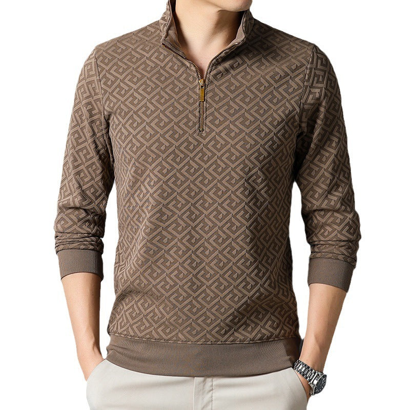 Long Sleeve Zipper Lapel Tee