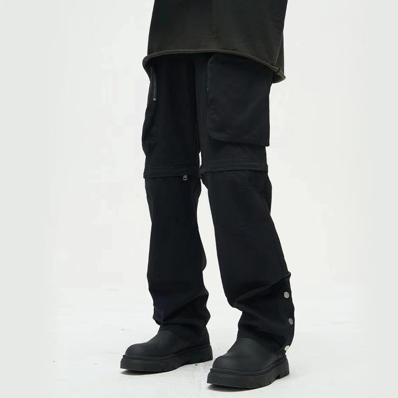 Loose Straight Large-Pocket Pants