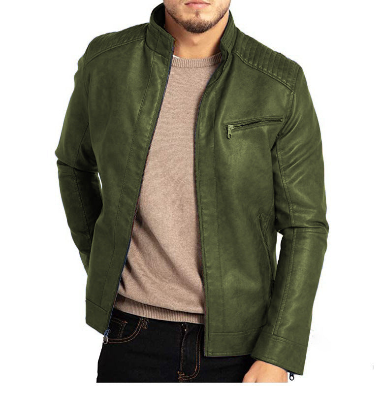 Men’s Stand Collar Motorcycle Jacket