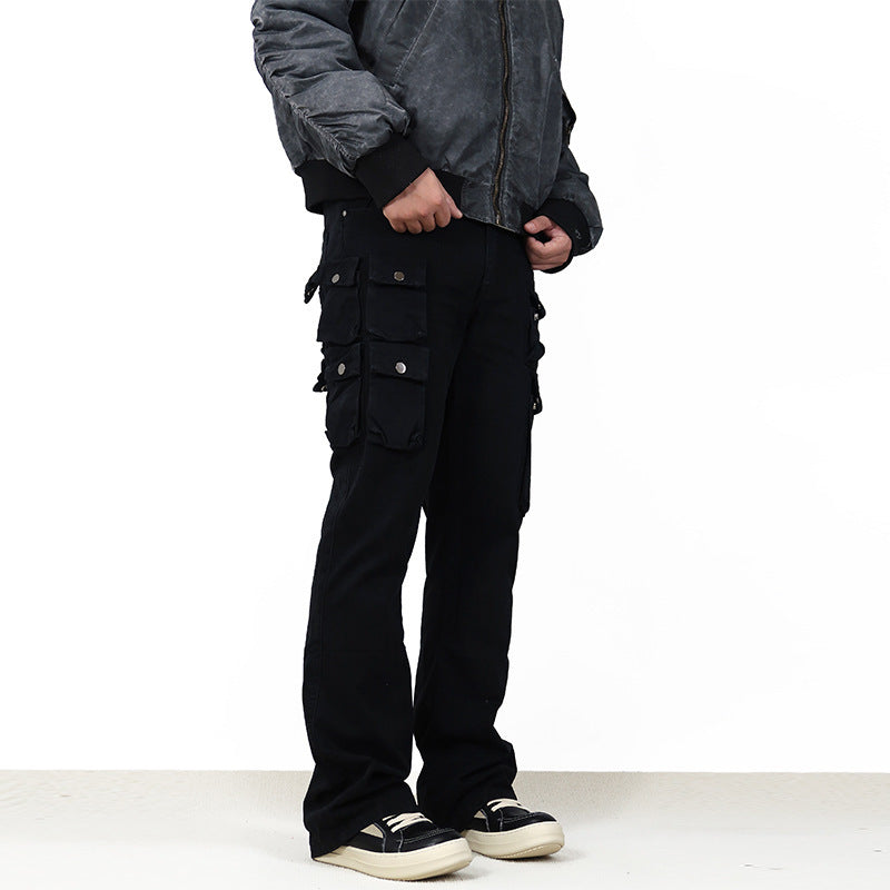 High-Street Multi-Pocket Flared Cargo Pants