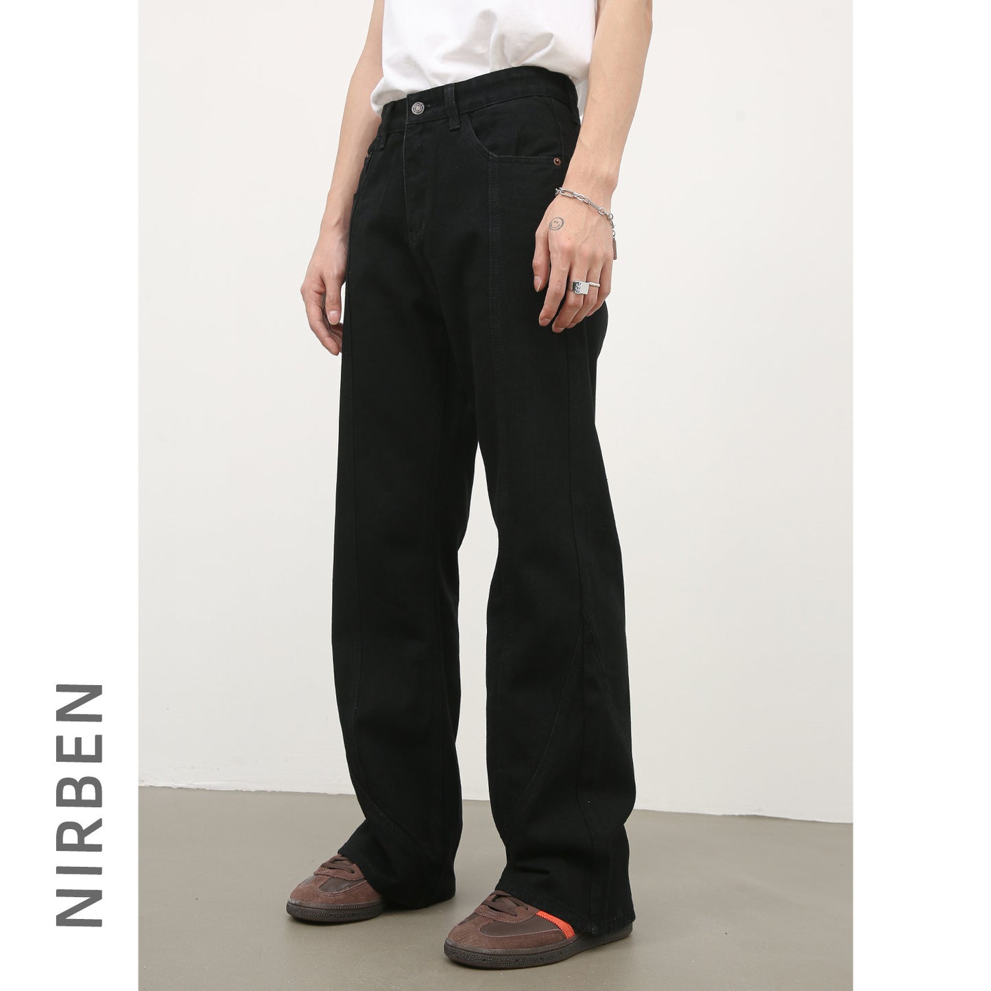 Black Weila Loose Straight Jeans