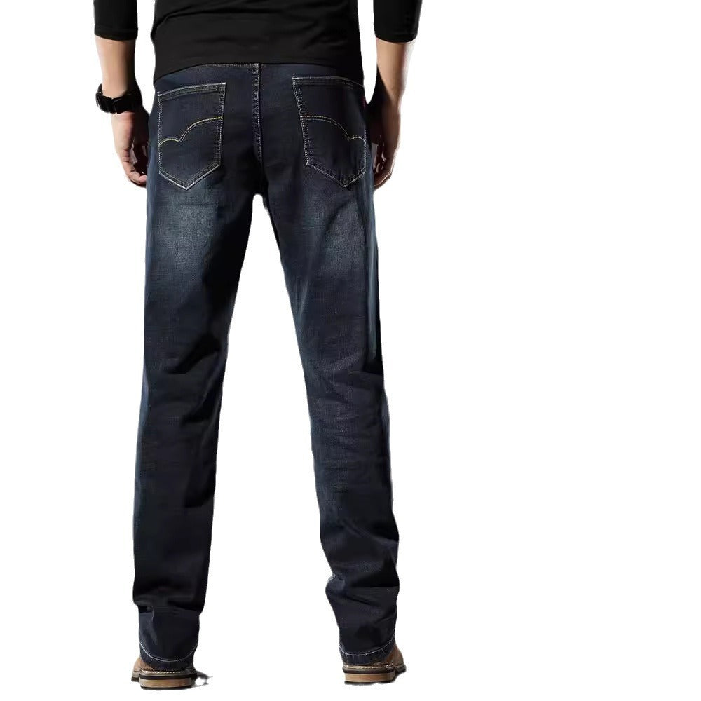 High Elastic Loose Straight Jeans