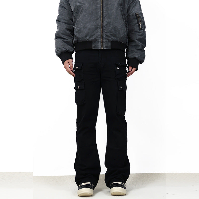 High-Street Multi-Pocket Flared Cargo Pants