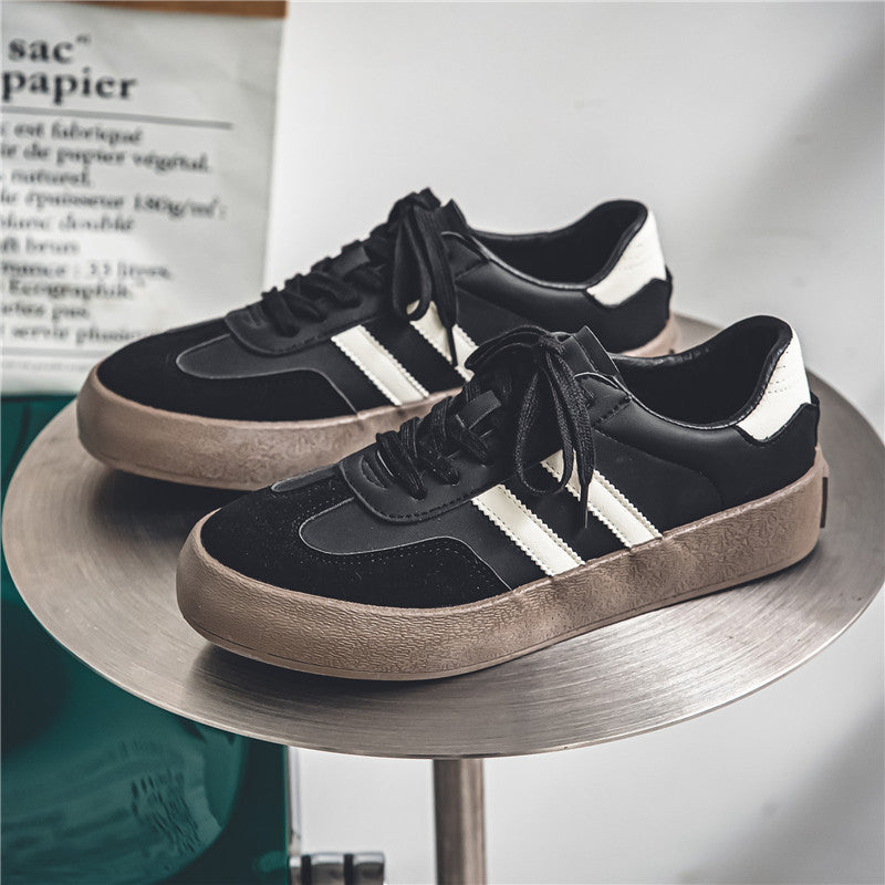 PU Leather Flat Sneakers for Men