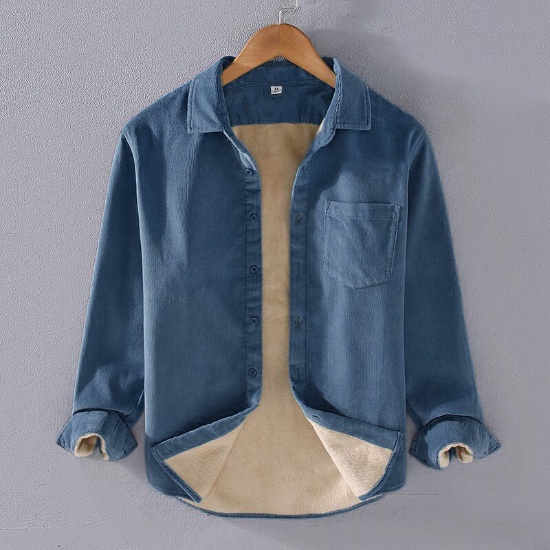 Men’s Square Collar Corduroy Shirt