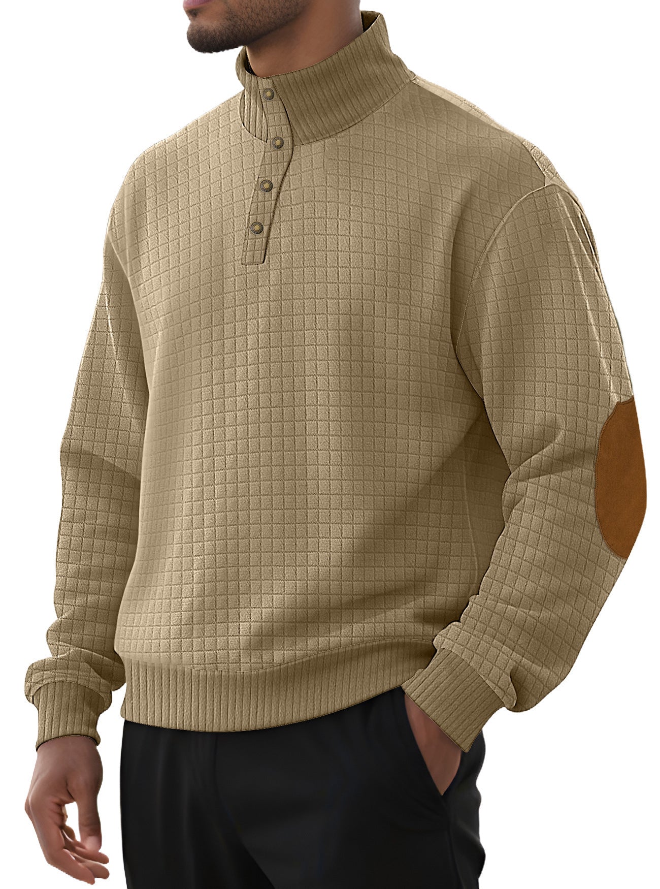 Plaid Stand-Collar Sweater