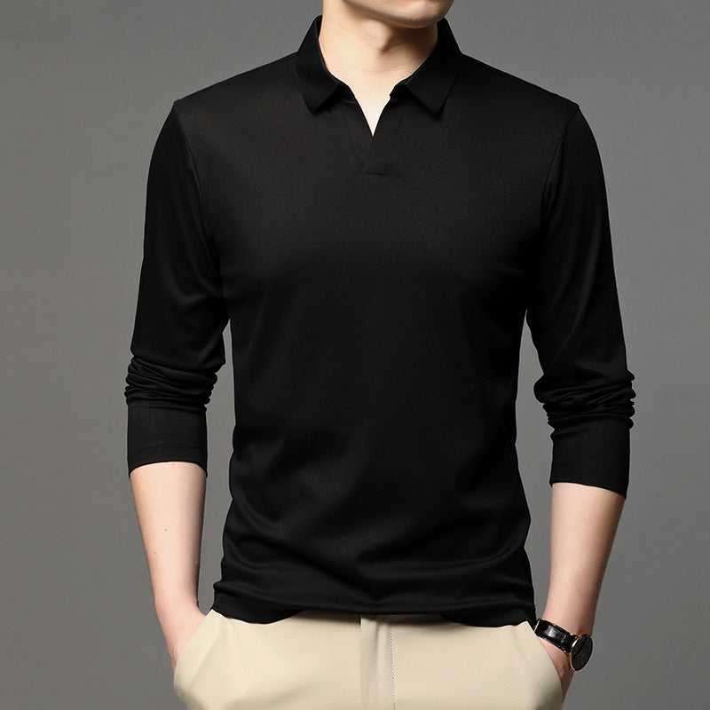 Men’s Solid Color Lapel Shirt
