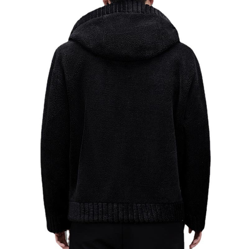 Double-Sided Cashmere Fur Hoodie Jacket