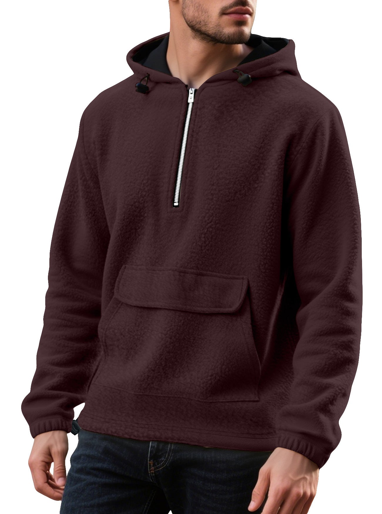 Half-Zip Padded Fleece Hoodie