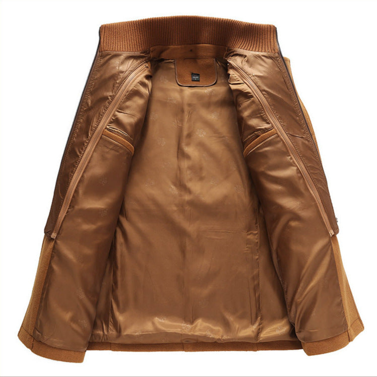 Double-Collar Vertical Zipper Coat