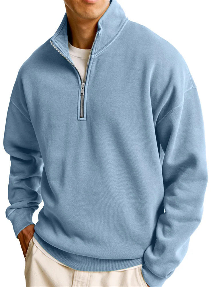 Half-Zip Stand Collar Sweater