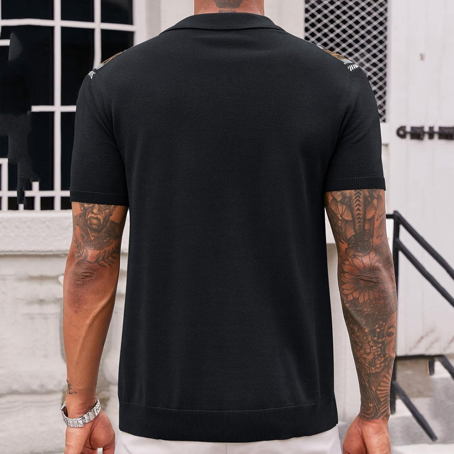 Men’s Striped Jacquard Sweater T-shirt