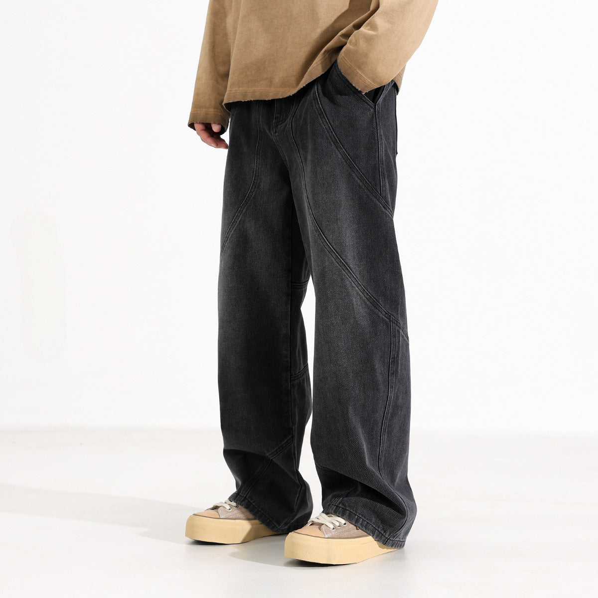 Trendy Washed Wide-Leg Pants