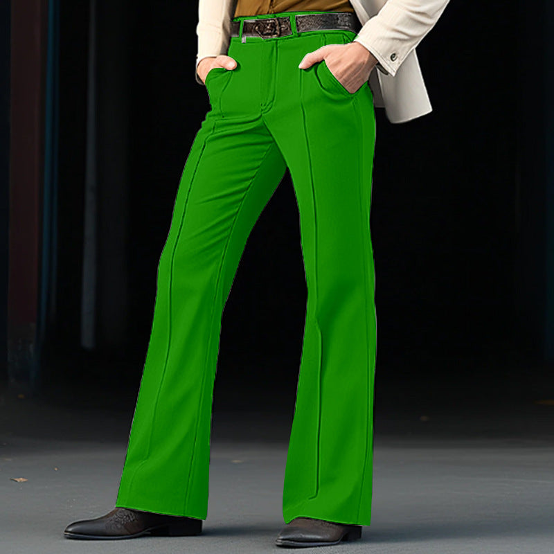 Men’s Twill Stretch Slim Bell-Bottom Pants