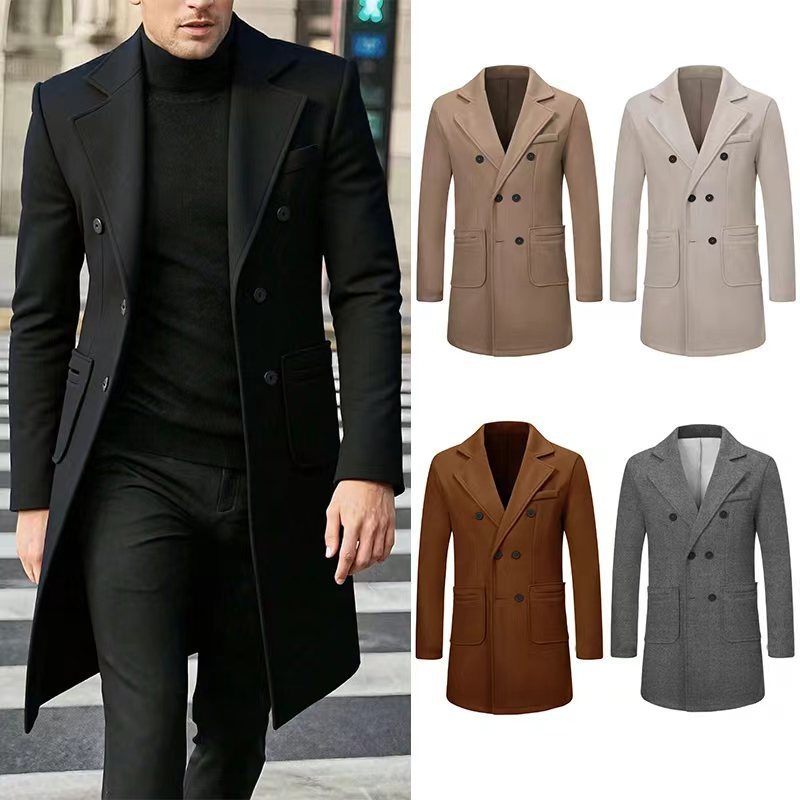 Men’s Woolen Casual Trench Coat
