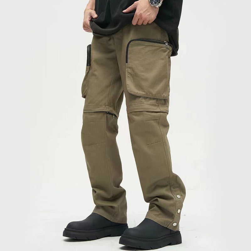Loose Straight Large-Pocket Pants