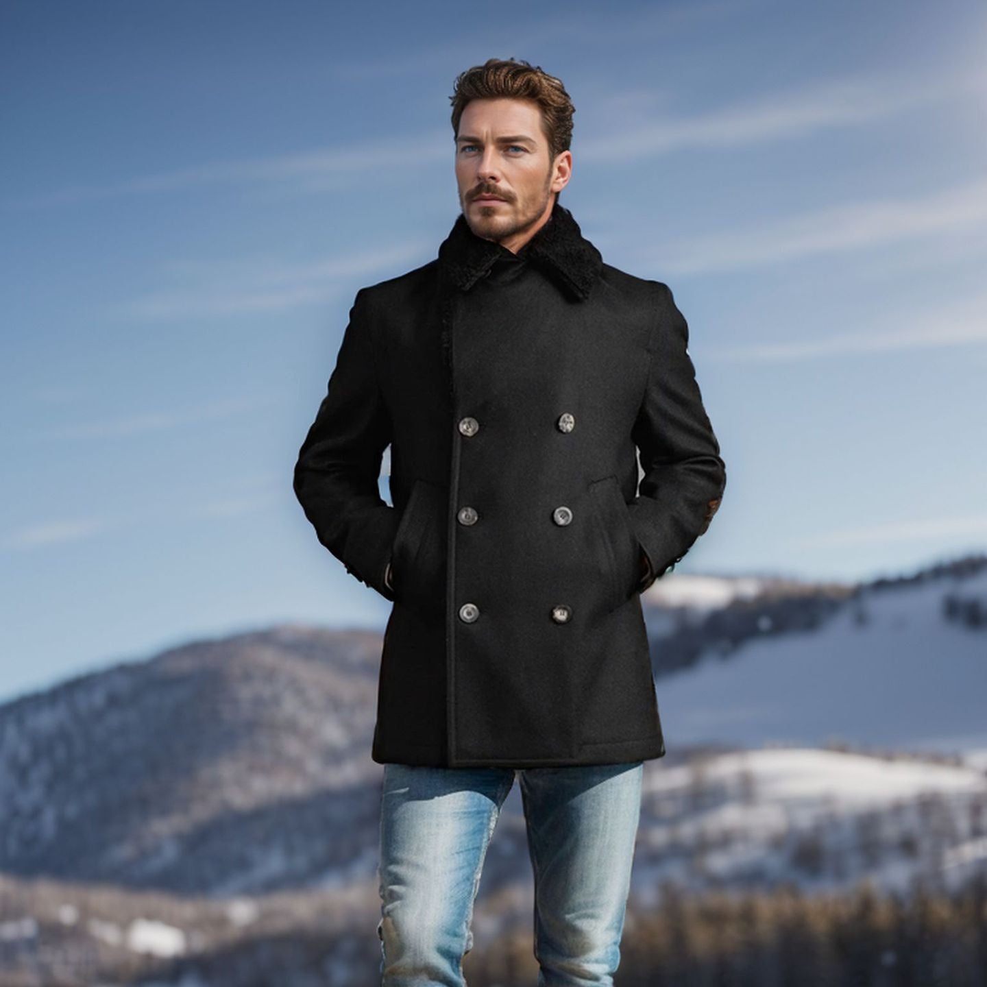 Double-Breasted Wool Cashmere Coat