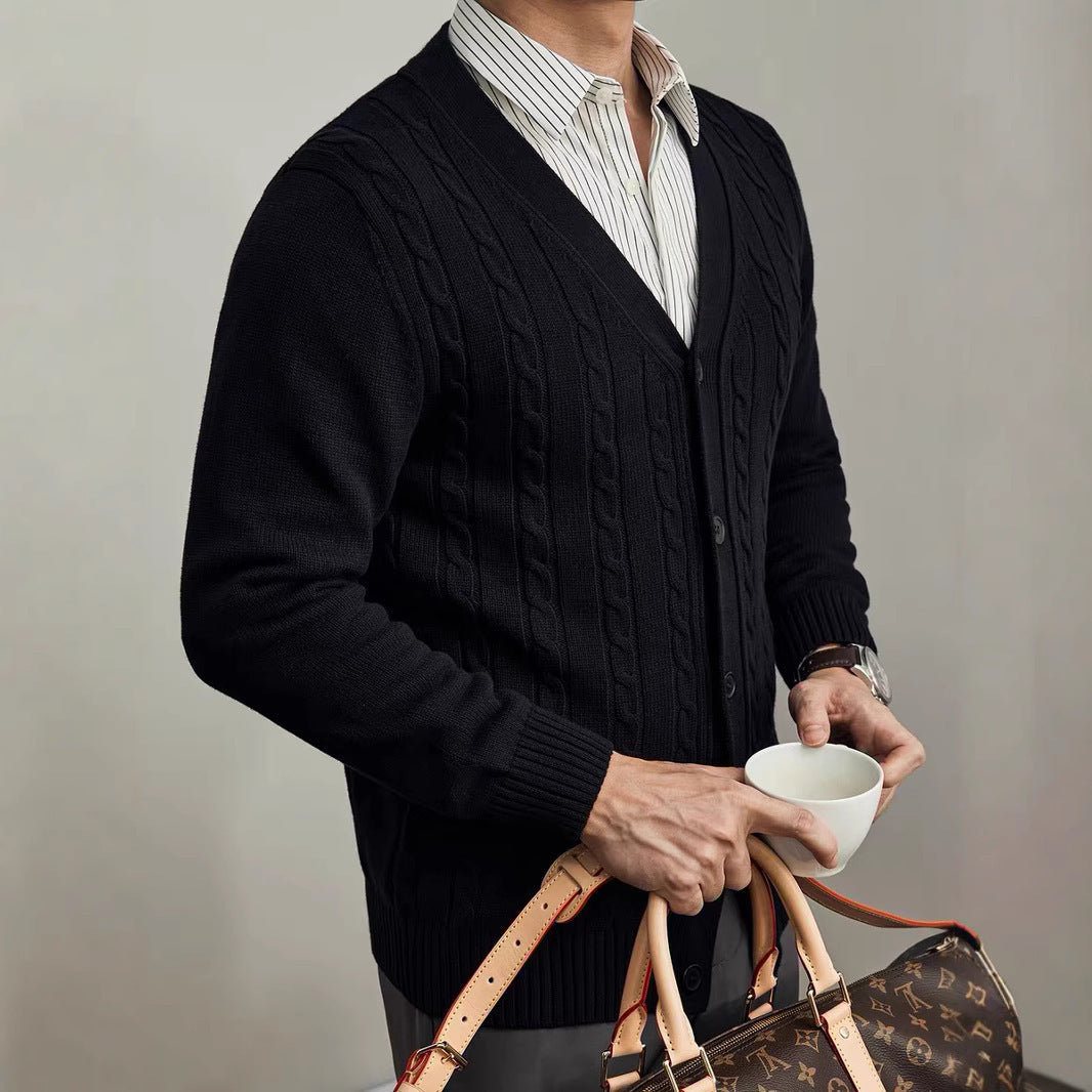 Youth Solid Color Knitted Cardigan