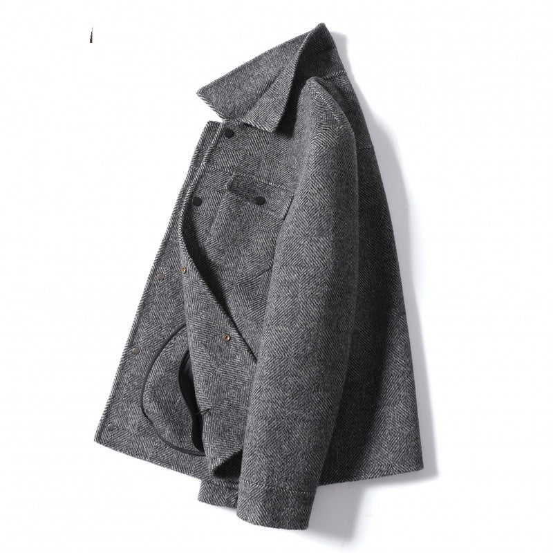 Men’s Alpaca Double‑Faced Cashmere Wool Jacket