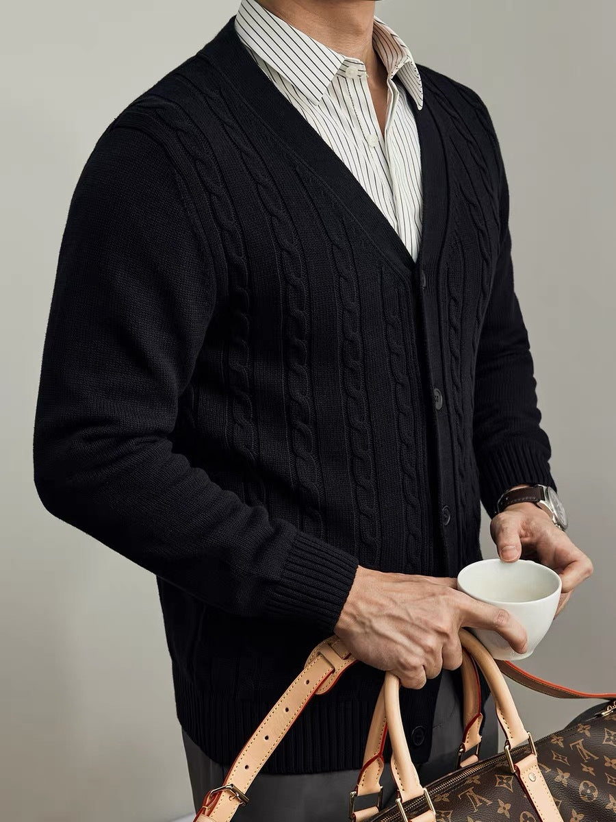 Youth Solid Color Knitted Cardigan