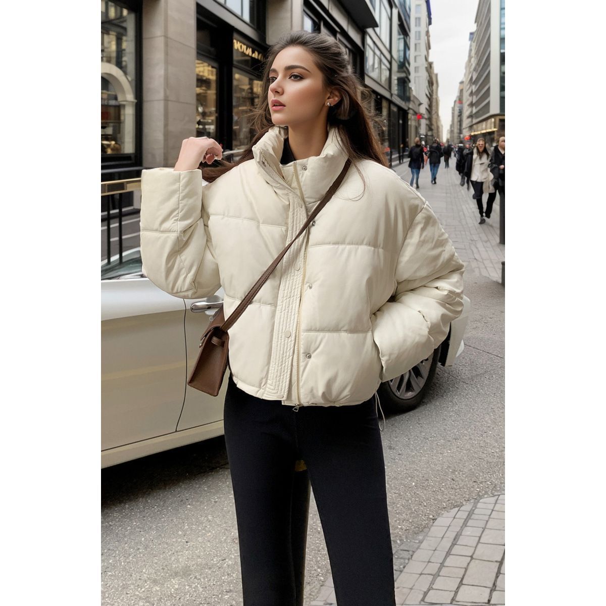 Leather Padded Winter Jacket