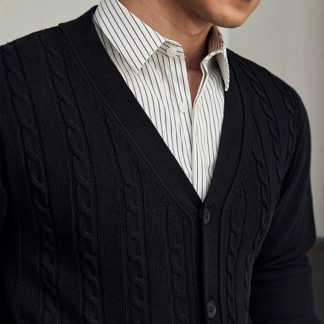 Youth Solid Color Knitted Cardigan