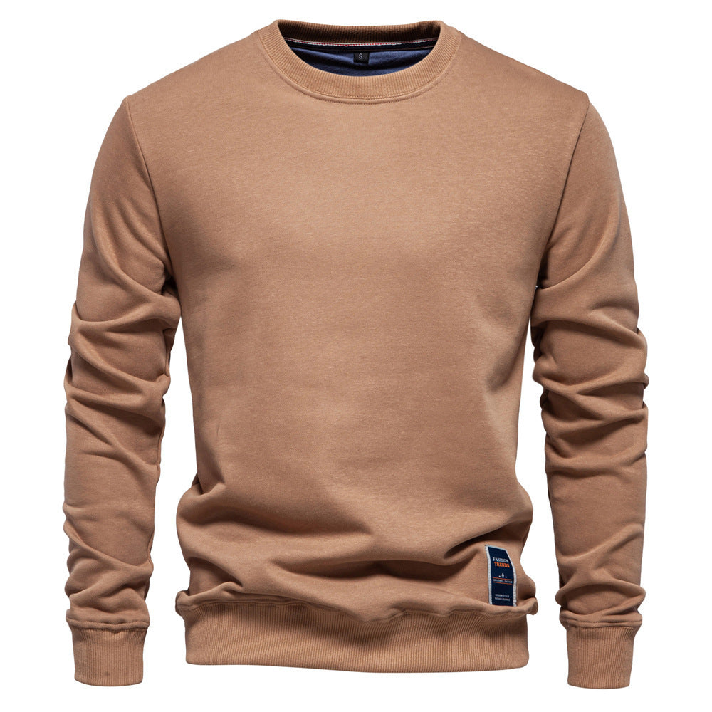 Loose Solid Color Crew Neck Sweater