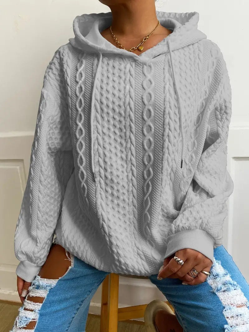 Women's Fashion Twist Pocket Hooded Sweatshirt