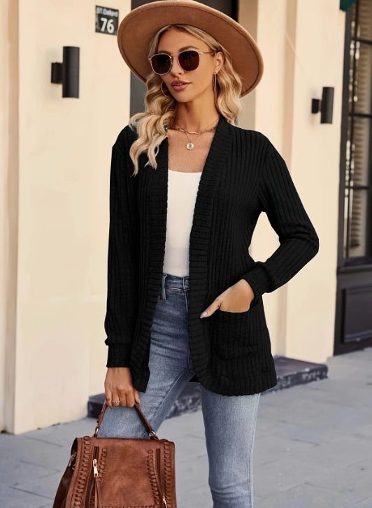 Directional Pattern Long Cardigan For Women