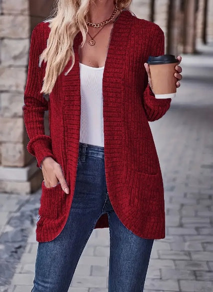 Directional Pattern Long Cardigan For Women