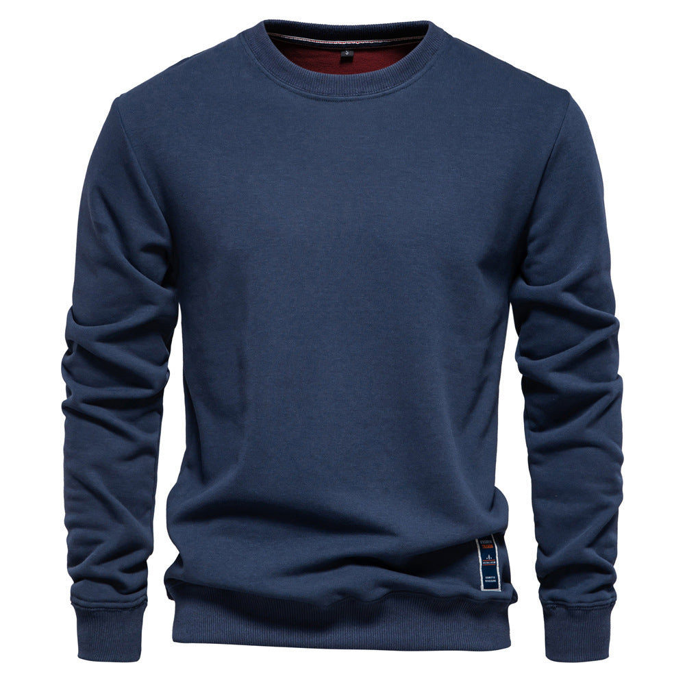 Loose Solid Color Crew Neck Sweater
