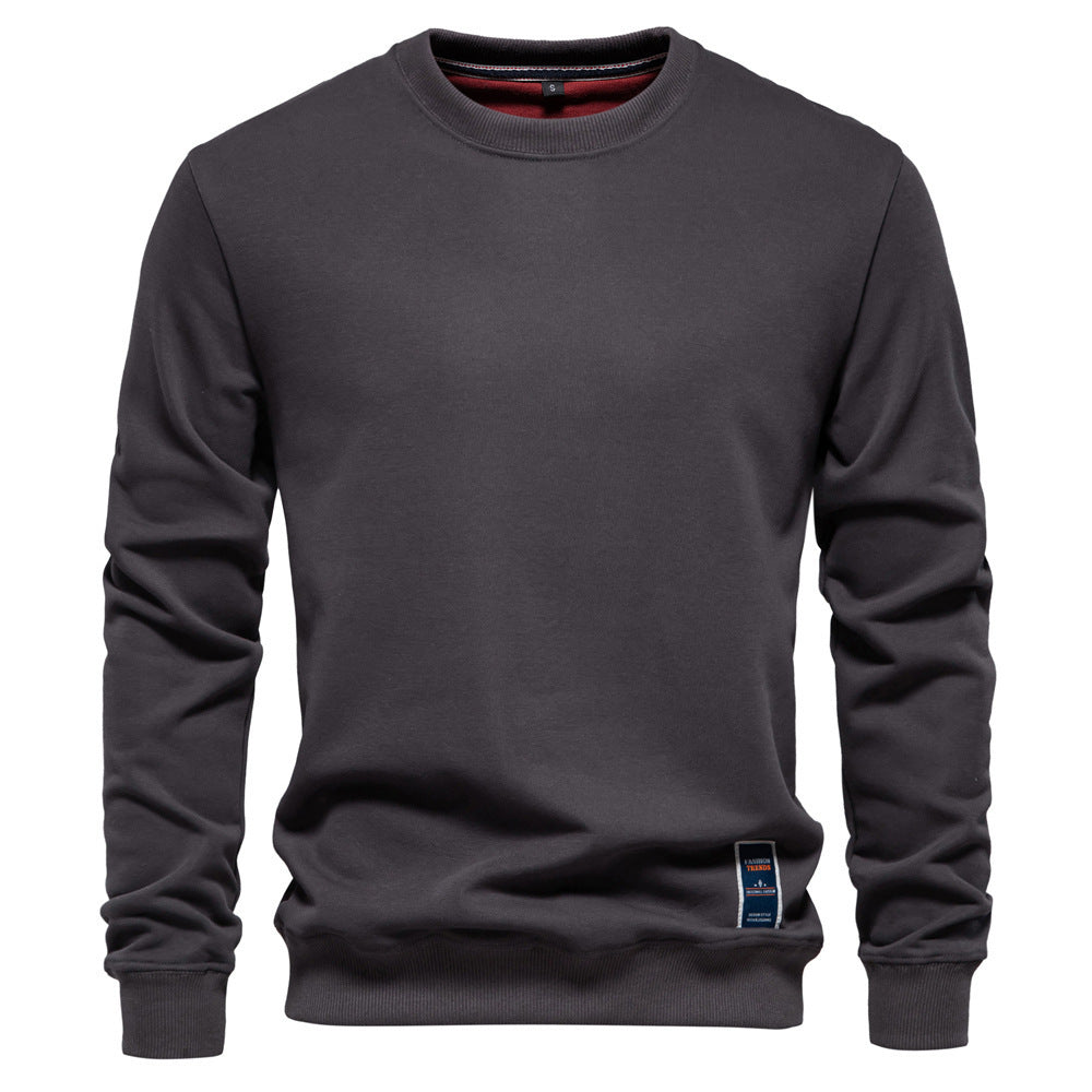 Loose Solid Color Crew Neck Sweater