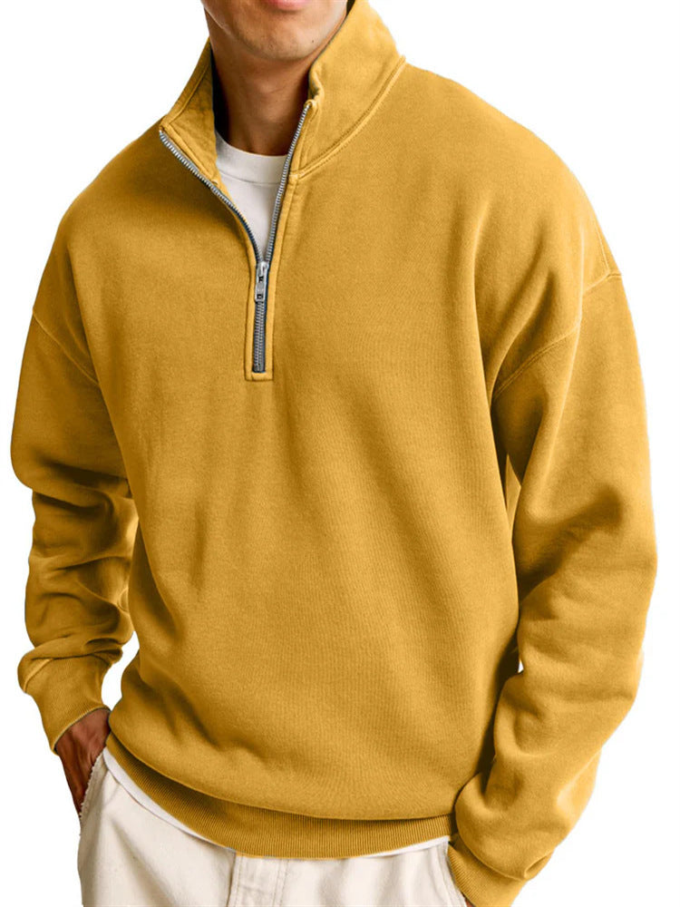 Half-Zip Stand Collar Sweater