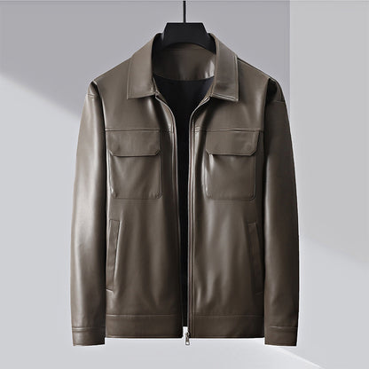 Men's Lapel Leather Jacket