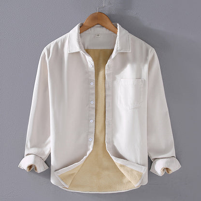 Men’s Square Collar Corduroy Shirt