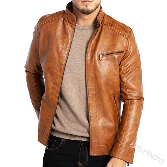 Men’s Stand Collar Motorcycle Jacket